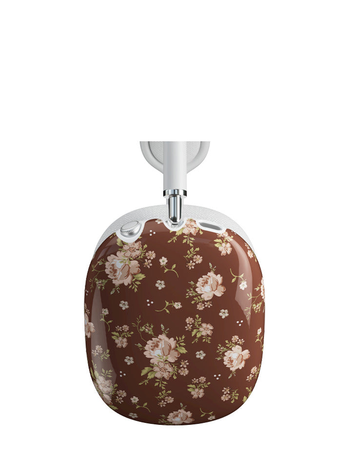 Brown Floral Airpods Max Cover from Wildflower Cases