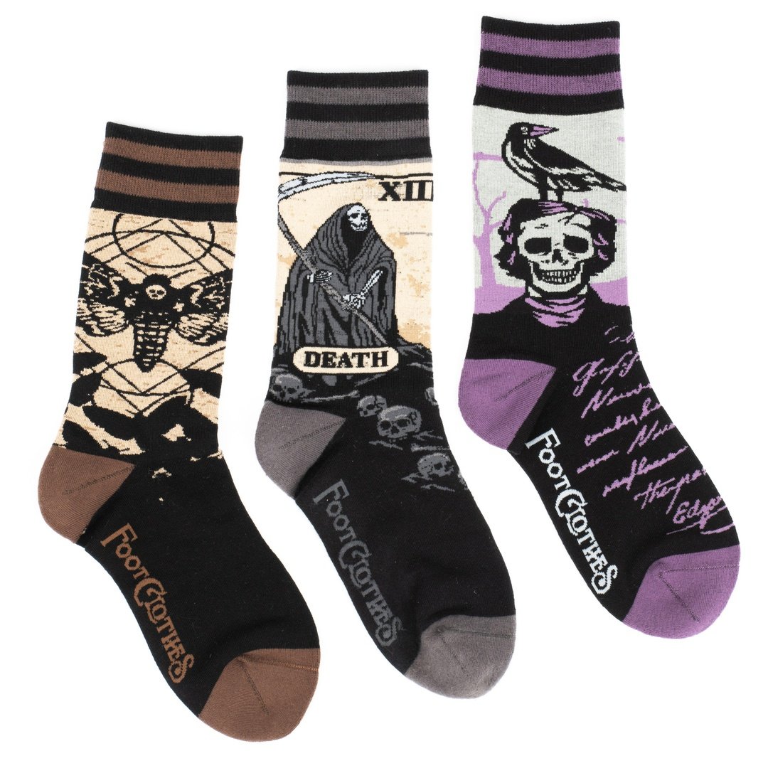 Dark Soles: Goth Crew Sock Pack | 3 Designs from FootClothes