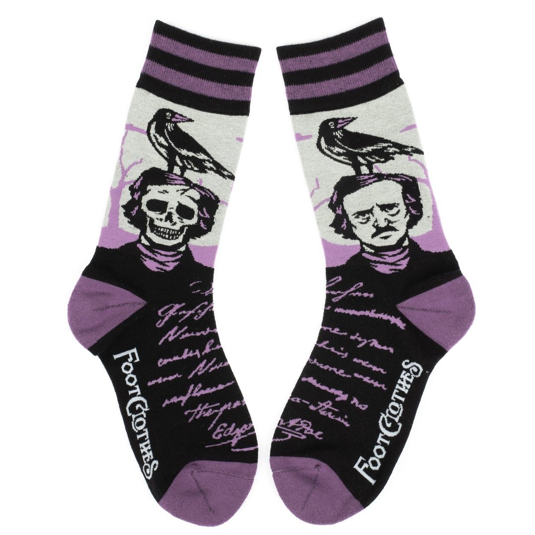 The Raven Poe Crew Socks from FootClothes