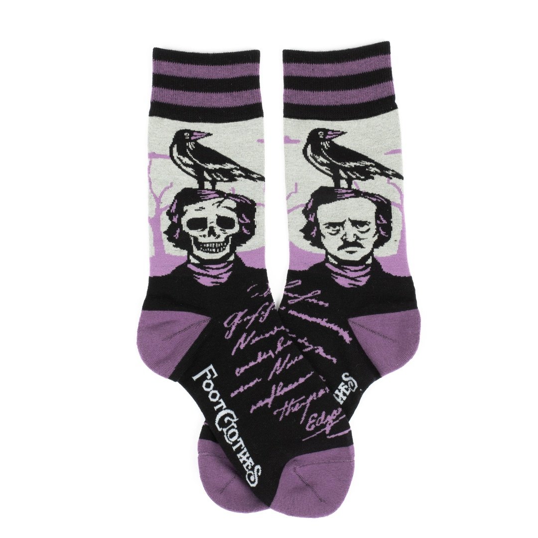 The Raven Poe Crew Socks from FootClothes