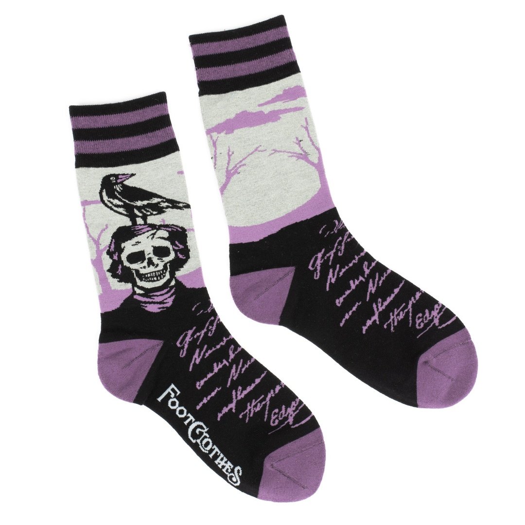 The Raven Poe Crew Socks from FootClothes