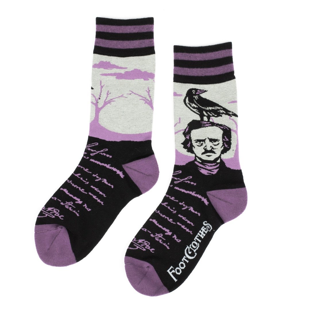 The Raven Poe Crew Socks from FootClothes