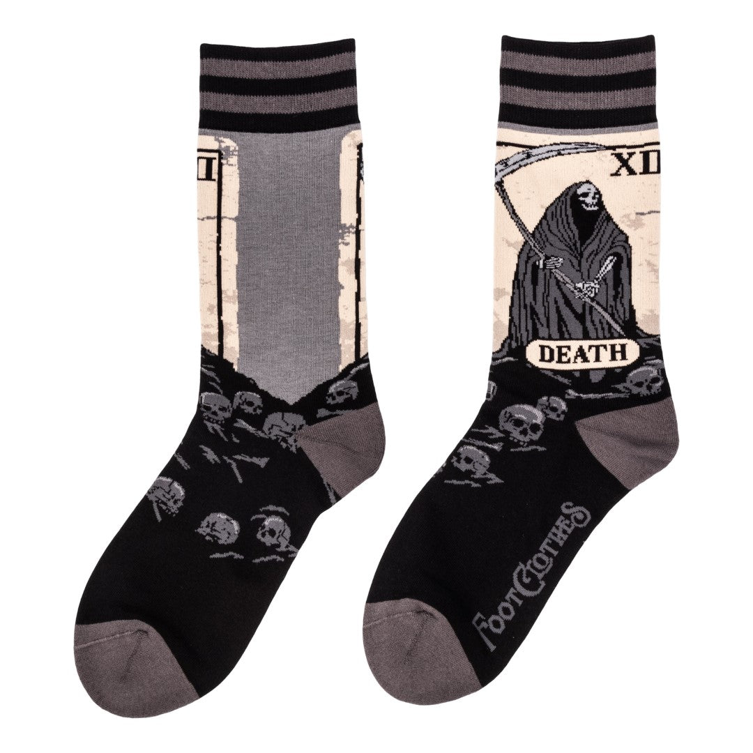 Death Tarot Card Crew Socks from FootClothes