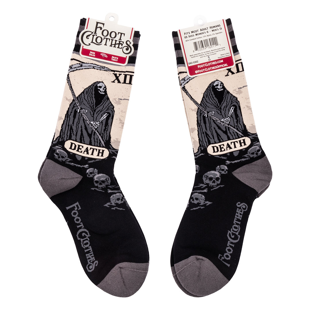 Death Tarot Card Crew Socks from FootClothes