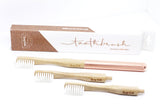 Replaceable Bamboo Toothbrush Copper Handle - Soft White Bristles from Lucky Teeth