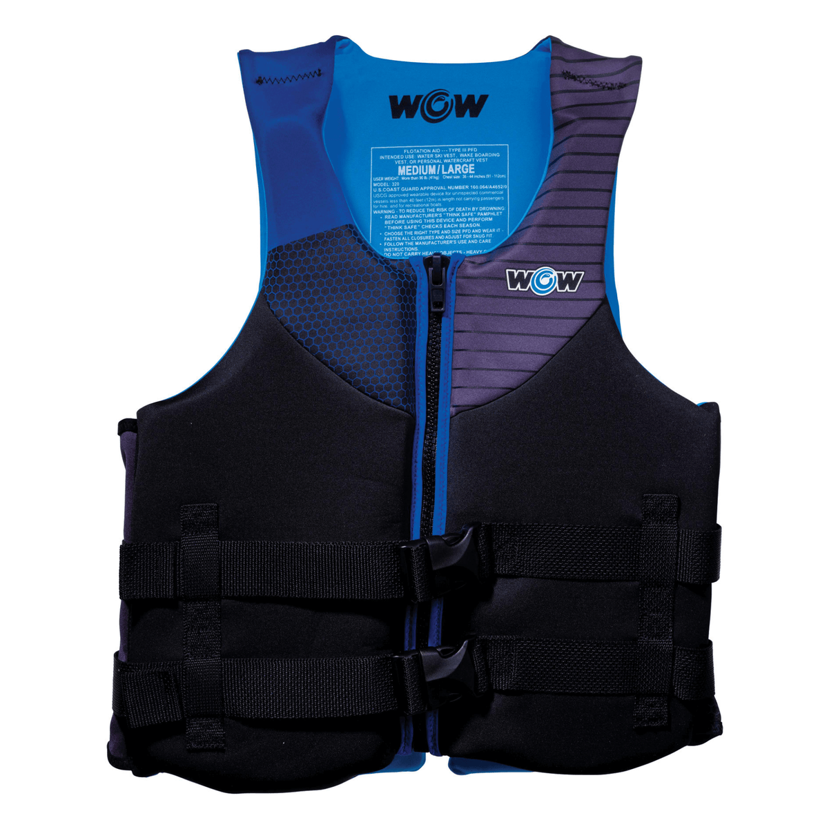 WOW Sports Feel Good Dual Sized Evoprene PFD Personal Floatation Device for Adults from Jupiter Gear