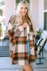 Autumn Plaid Button-Down Shirt Jacket from MsDressly