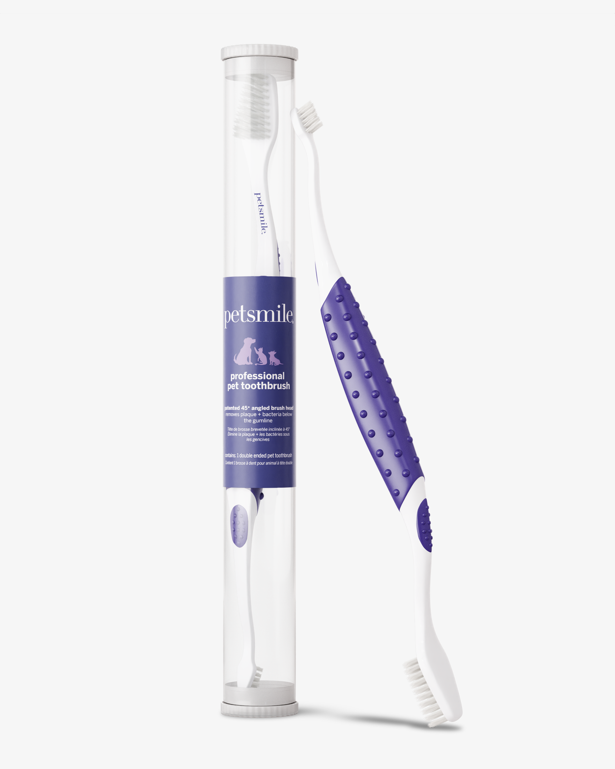 Professional Pet Toothbrush - Patented 45° Dual-Ended Brush Head from petsmile