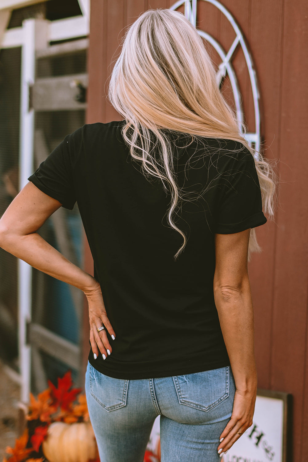 Black Halloween Sunflower Pumpkin T-Shirts from MsDressly