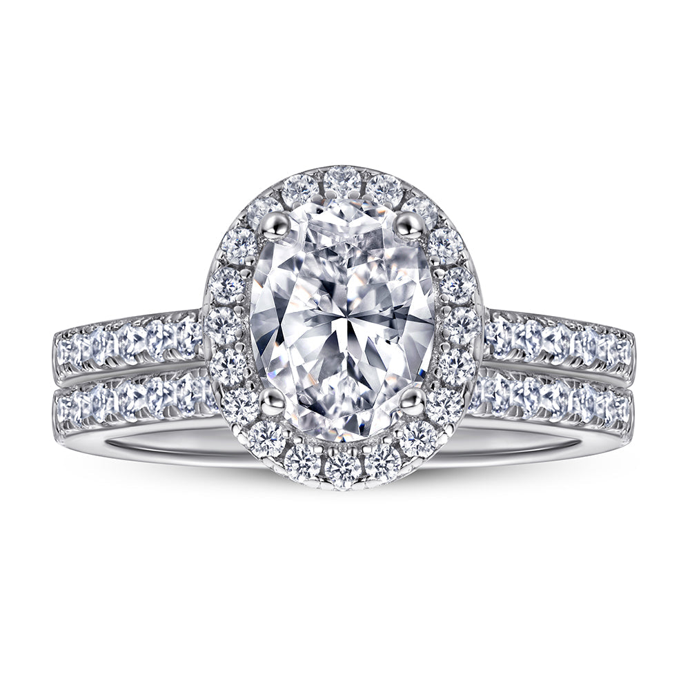 The Ada - Silver Wedding Ring Set From Vintage Gentlemen