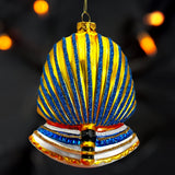 Evil Egyptian Pharoah Half Skull Head Glass Ornament, Gothic Halloween Tree Decor from OrnamentallyYou