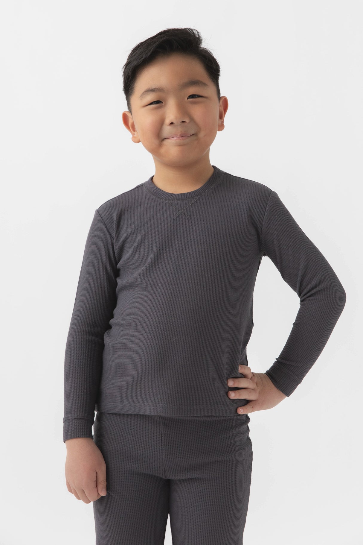 Children's Bamboo Waffle Knit Base Layer Long Sleeve from Cozy Earth