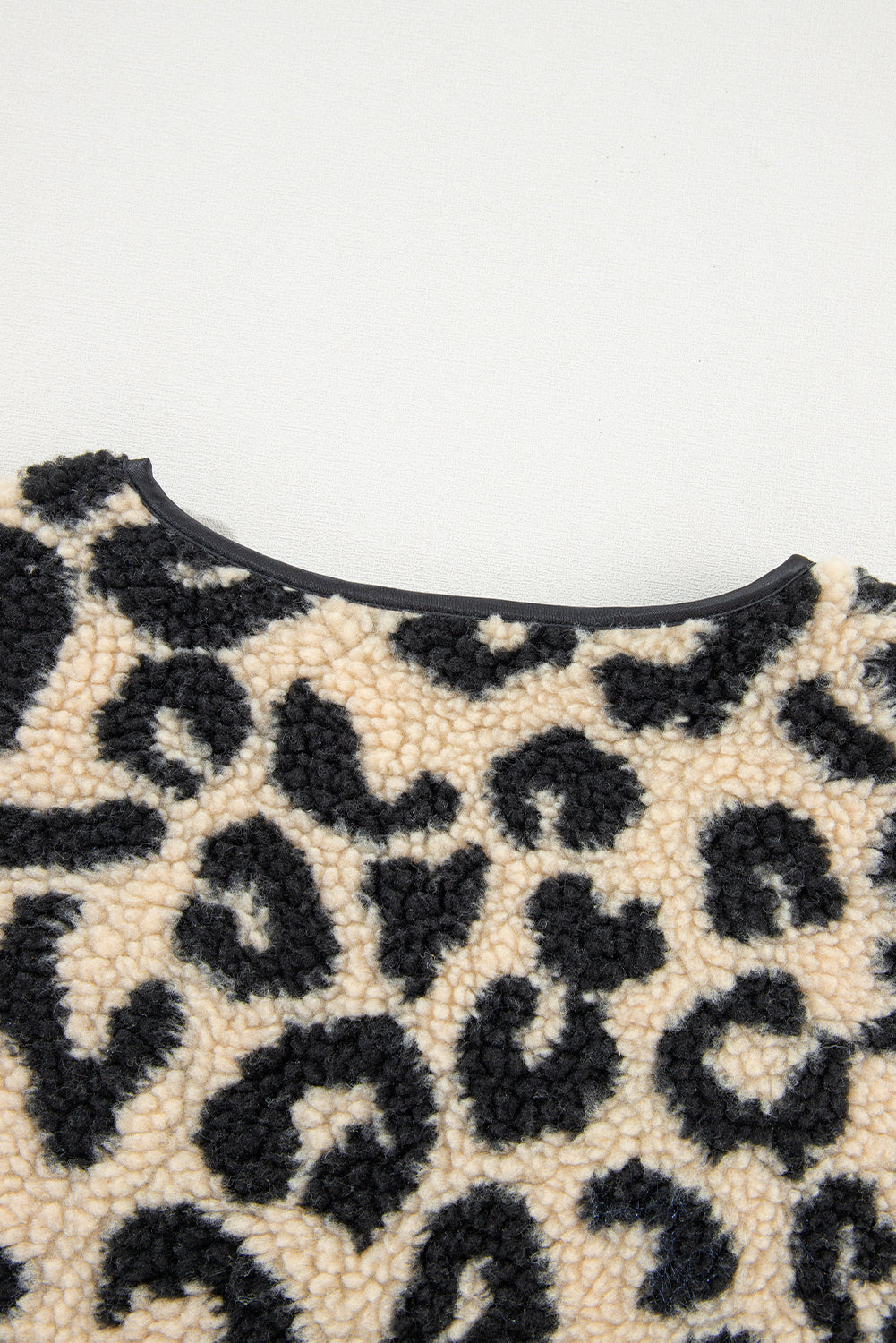 Black Leopard Print Sherpa Vest Coat From MsDressly