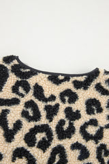 Black Leopard Print Sherpa Vest Coat From MsDressly