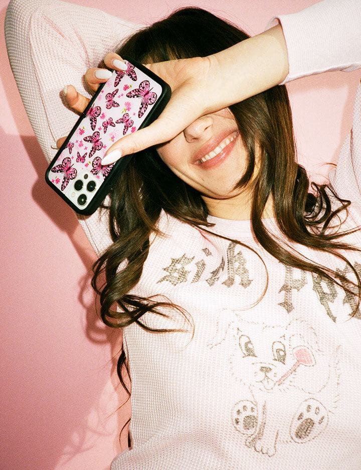 Pink Butterfly iPhone Case from Wildflower Cases