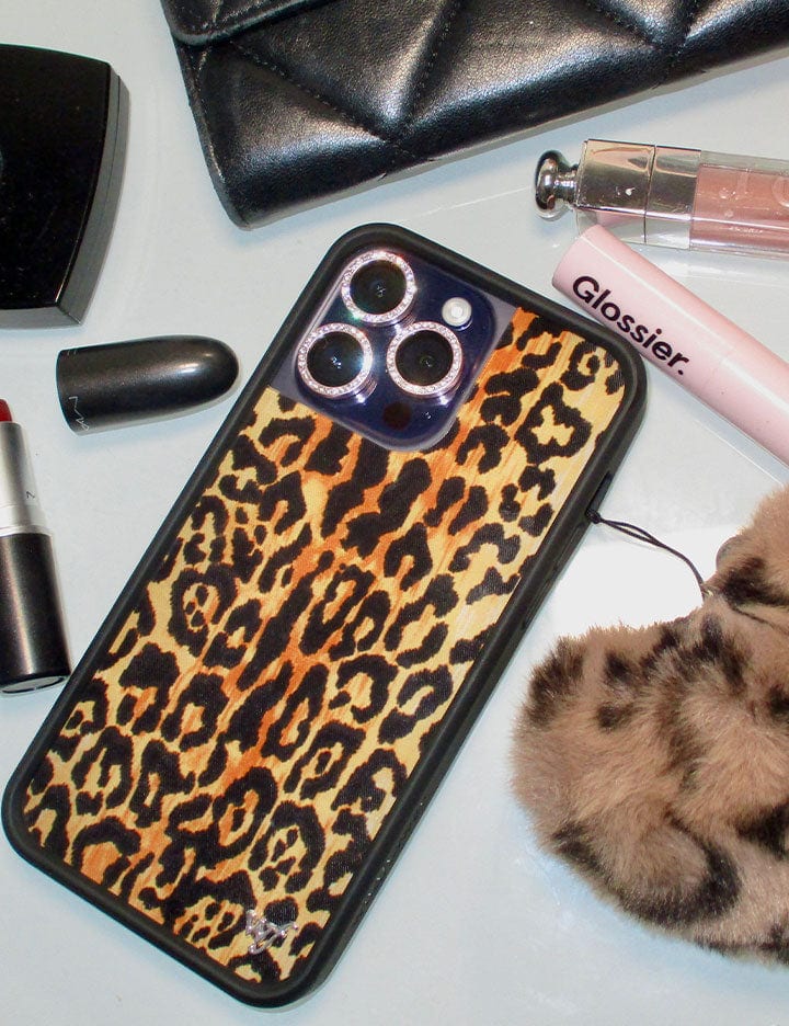 Fuzzy Leopard Heart w/ WF Charm Accessory from Wildflower Cases
