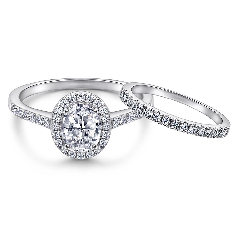 The Ada - Silver Wedding Ring Set From Vintage Gentlemen