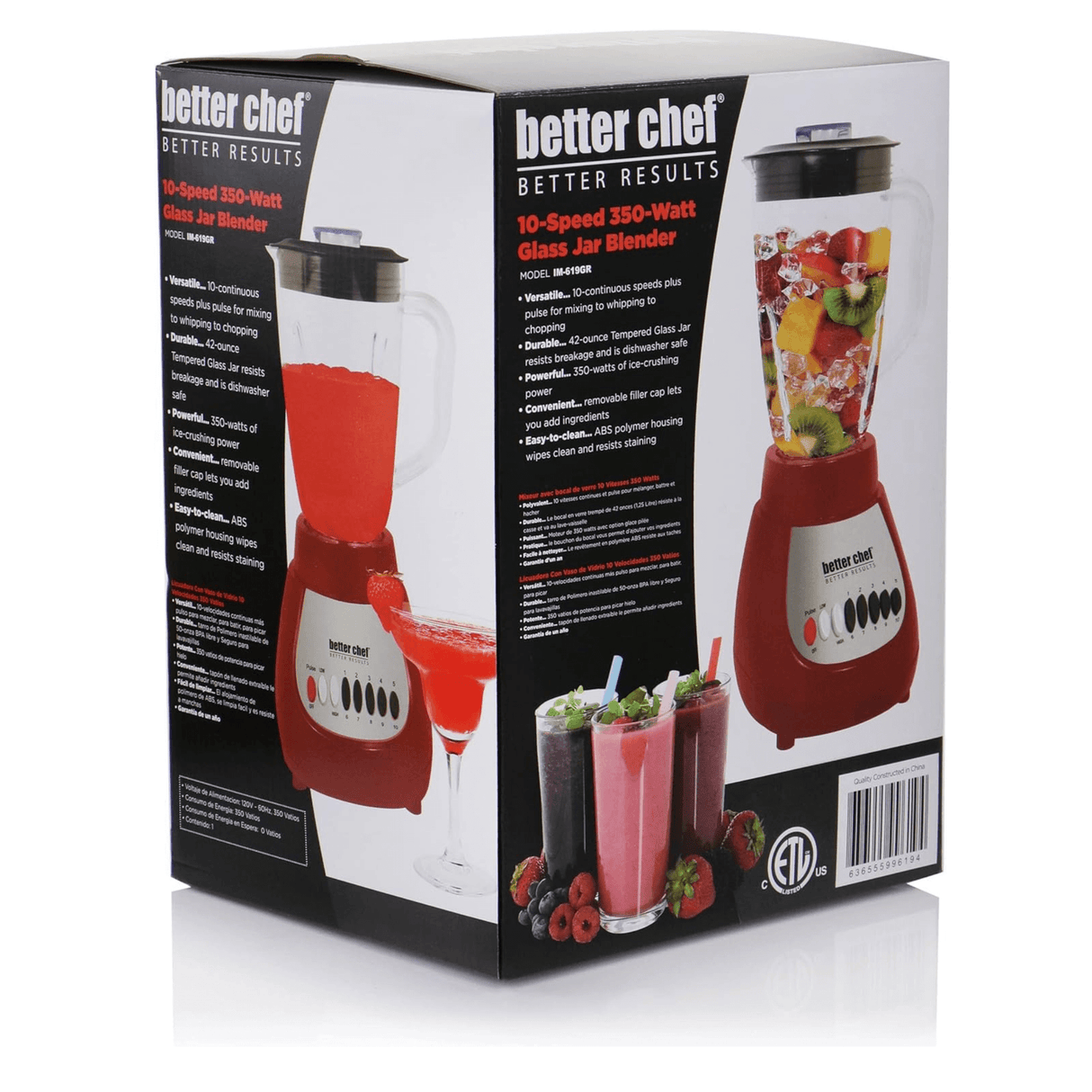Better Chef Classic 10-Speed 5-Cup Glass Jar Blender from Jupiter Gear Home