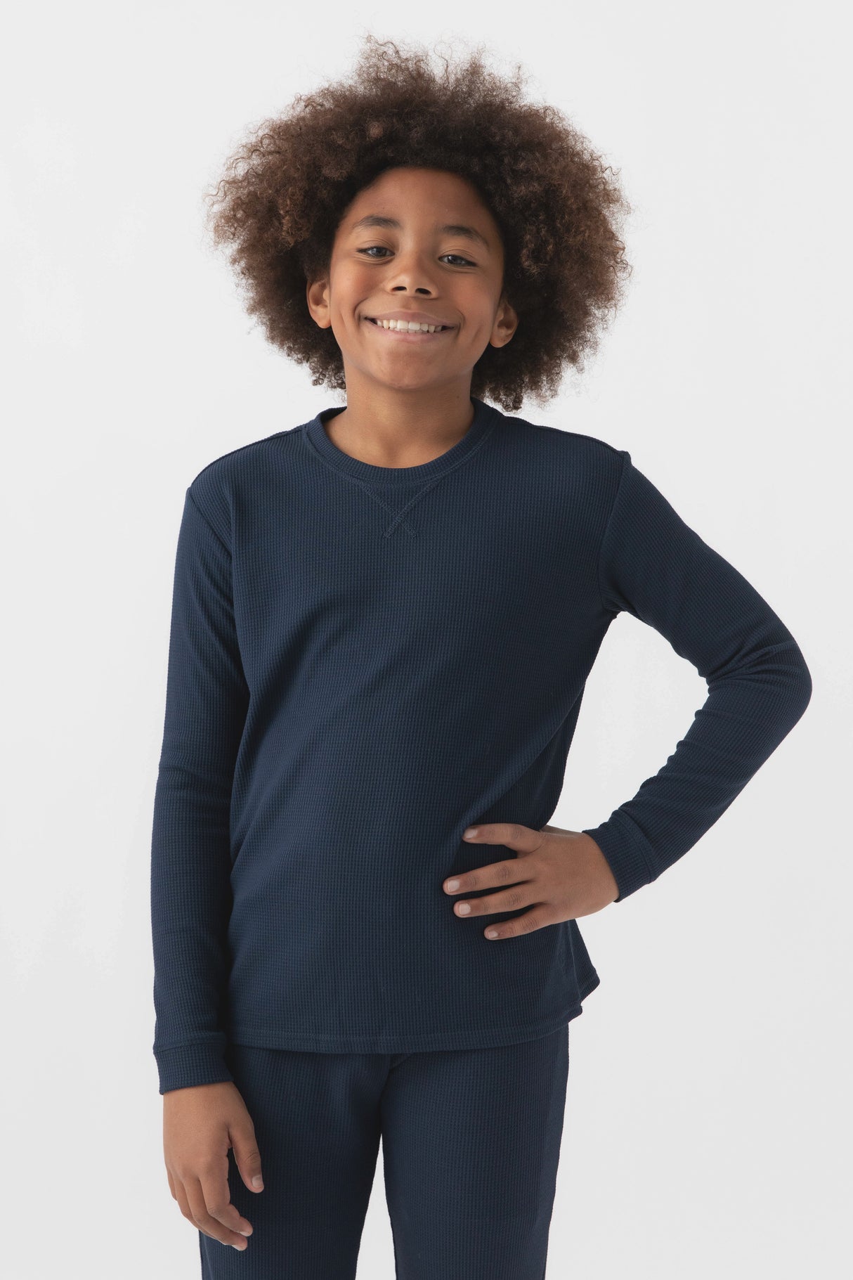 Children's Bamboo Waffle Knit Base Layer Long Sleeve from Cozy Earth