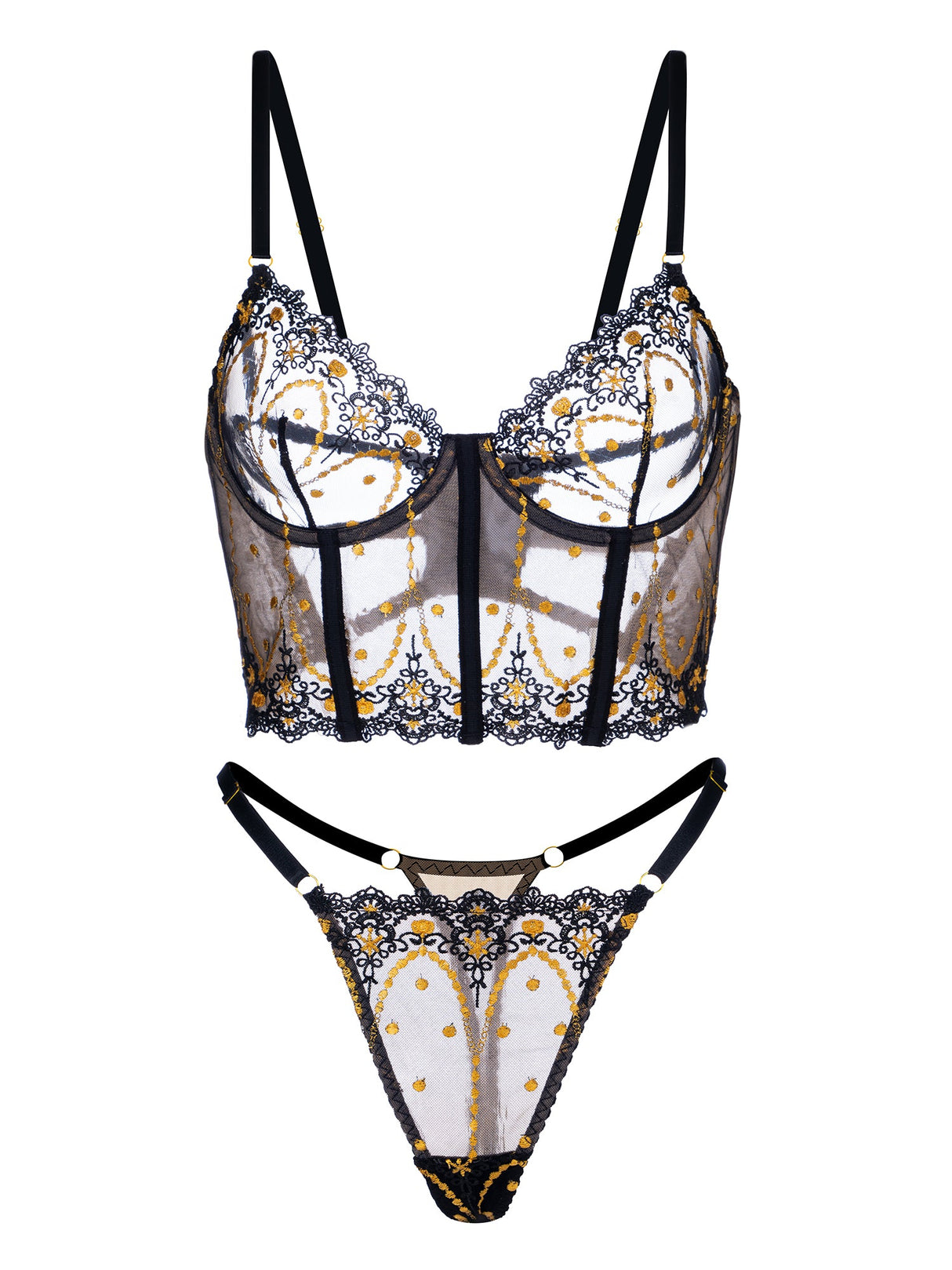 Chic Luxe Noir & Gold Lingerie Set From Hello.LA.Girl