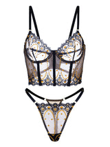 Chic Luxe Noir & Gold Lingerie Set From Hello.LA.Girl