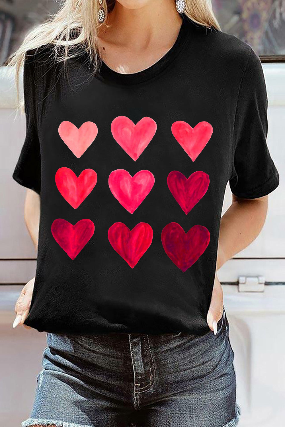 Black Valentine's Day Heart T-Shirts from MsDressly