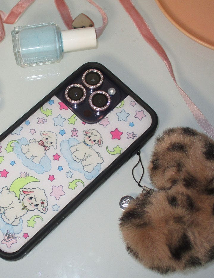 Fuzzy Leopard Heart w/ WF Charm Accessory from Wildflower Cases
