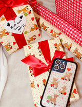 Oh Deer and Red Gingham Hearts Gift Wrap - 2 pack from Wildflower Cases