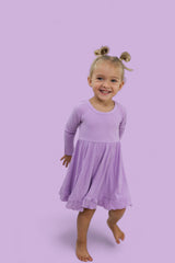 AMETHYST RIB DREAM RUFFLE DRESS from DREAM BIG LITTLE CO
