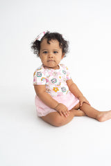 Dream Big Little Co x CoComelon JJ RAINBOW CHECKERS DREAM TUTU SHORT SLEEVE BODYSUIT DRESS from DREAM BIG LITTLE CO
