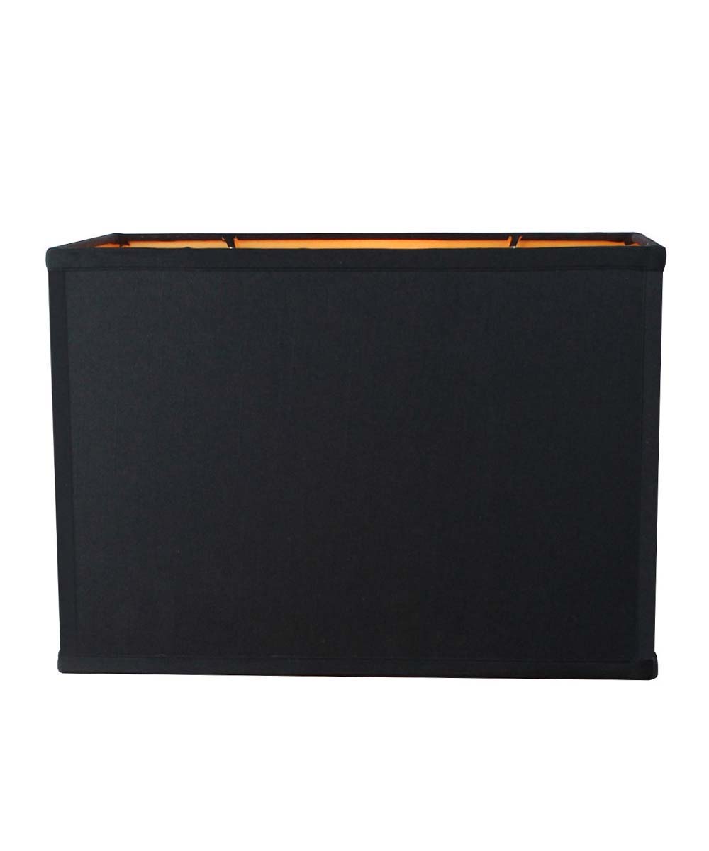 Rectangular 16"W x 11"H Drum Lampshade Softback Black Fabric From LampsUSA