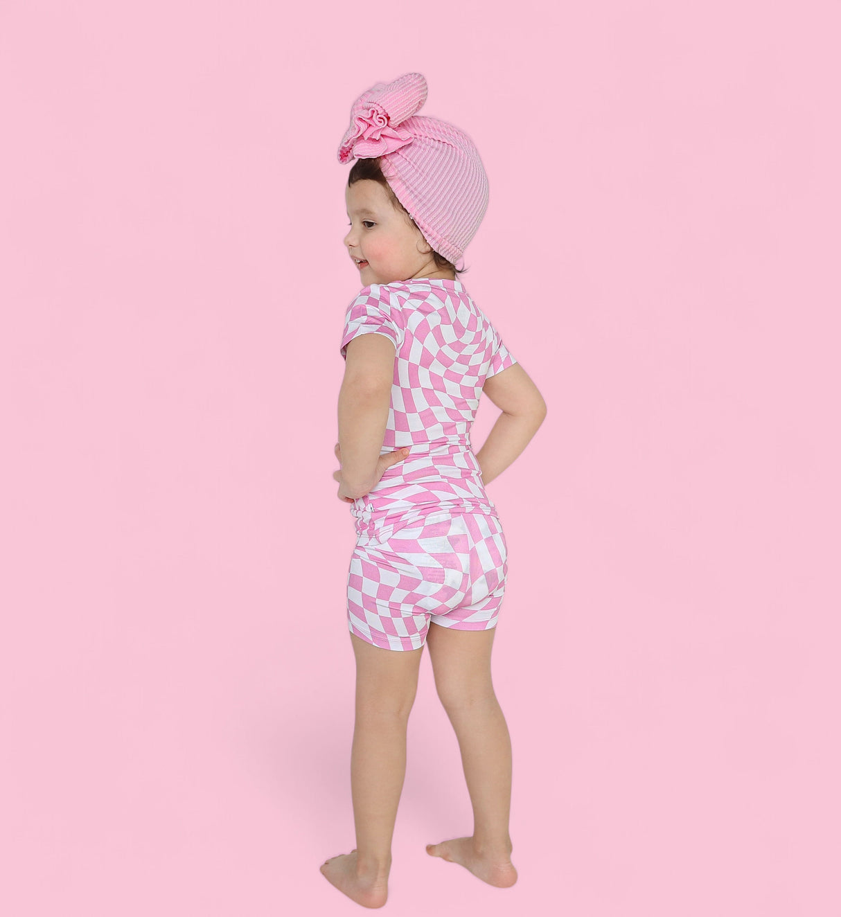 BUBBLEGUM WAVY CHECKERS DREAM TUTU DRESS from DREAM BIG LITTLE CO