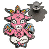 Cute Baphomet Goat Hard Enamel Pin with Glitter from FootClothes