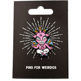 Cute Baphomet Goat Hard Enamel Pin with Glitter from FootClothes