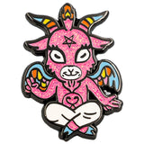 Cute Baphomet Goat Hard Enamel Pin with Glitter from FootClothes