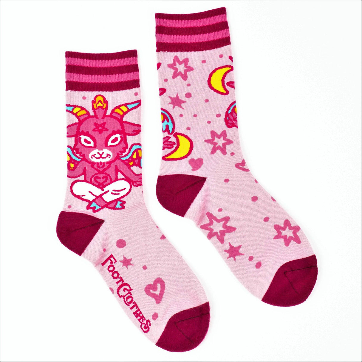 Cute Baphomet Goat Crew Socks from FootClothes