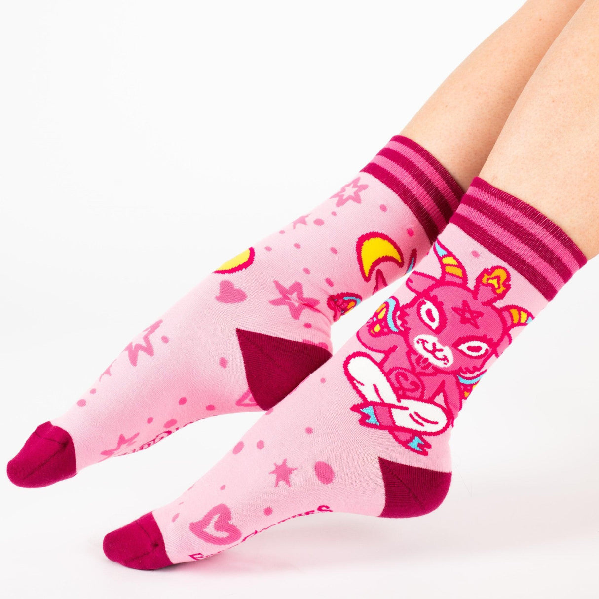 Cute Baphomet Goat Crew Socks from FootClothes