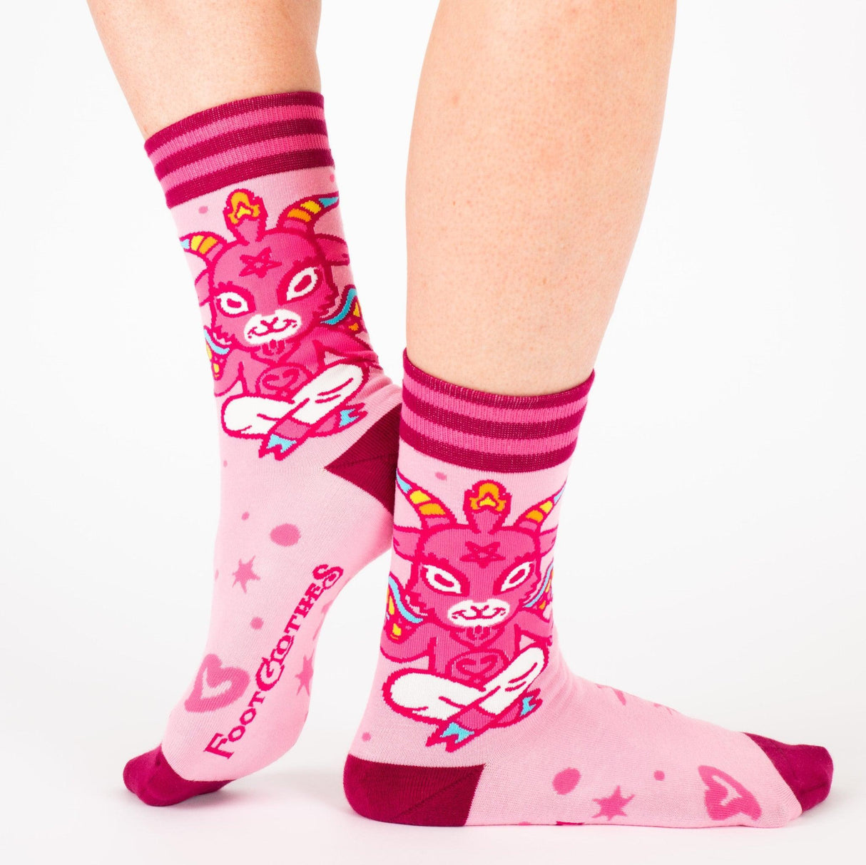 Cute Baphomet Goat Crew Socks from FootClothes