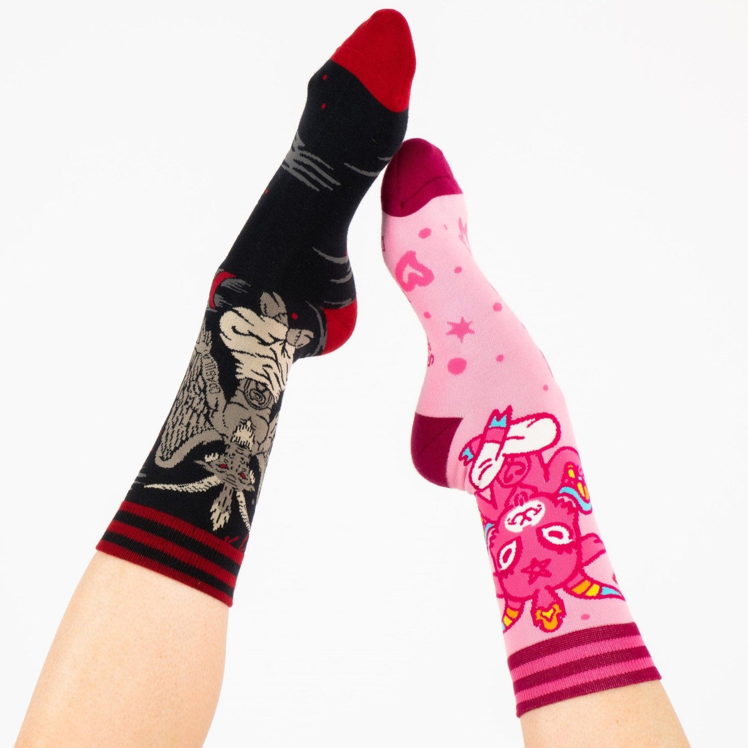 Evil AF Baphomet Crew Socks from FootClothes