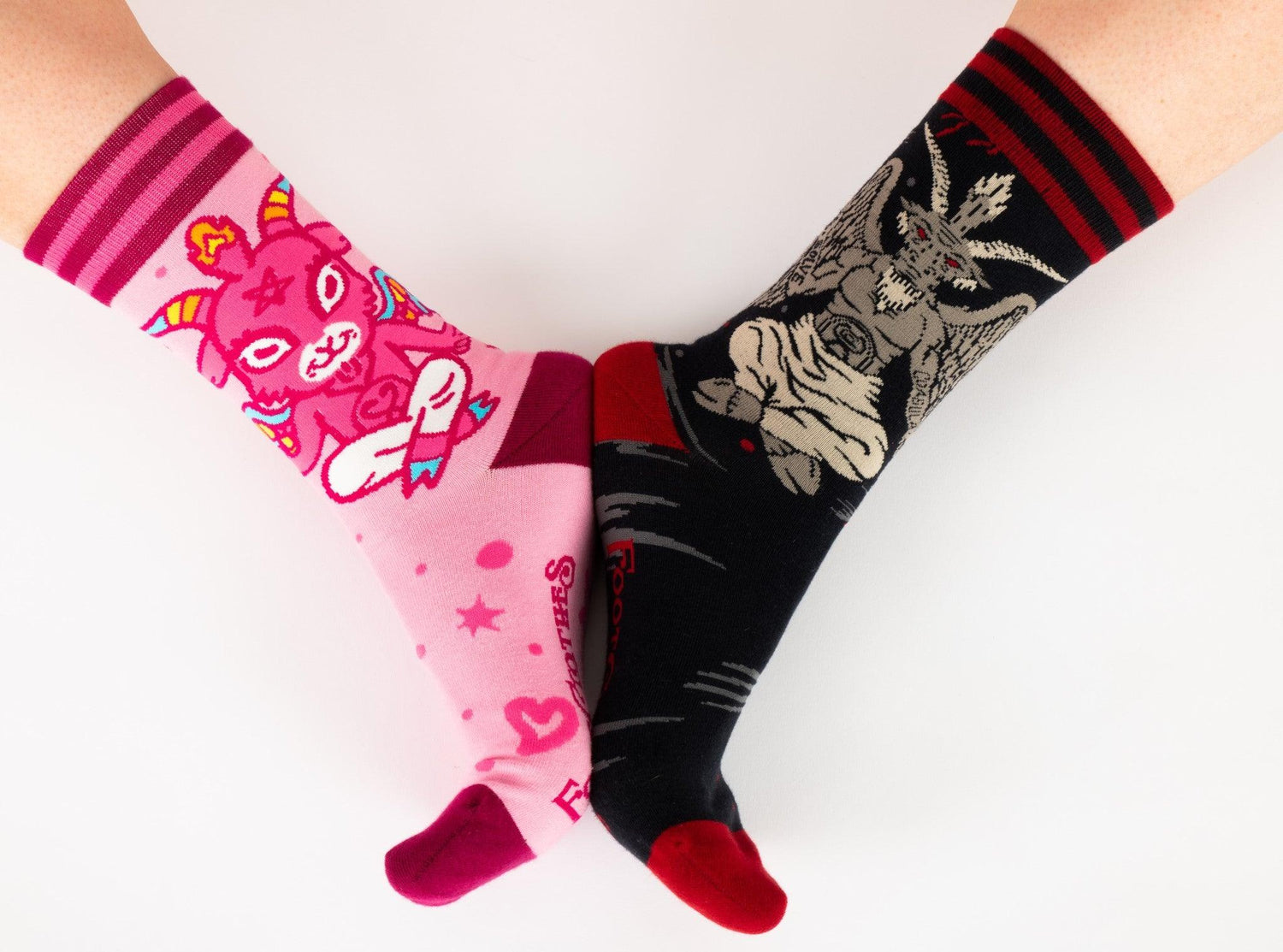 Cute Baphomet Goat Crew Socks from FootClothes