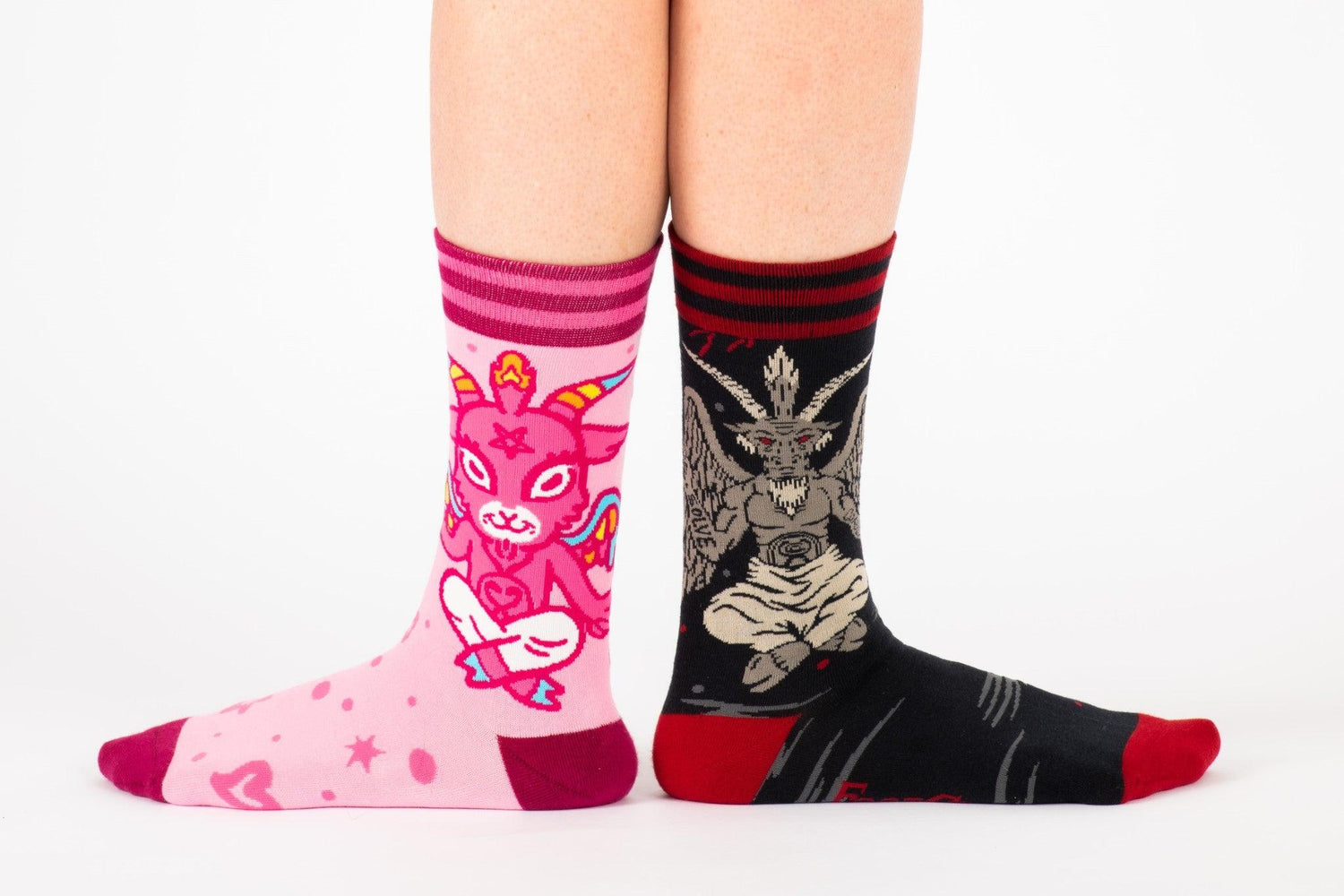 Evil AF Baphomet Crew Socks from FootClothes