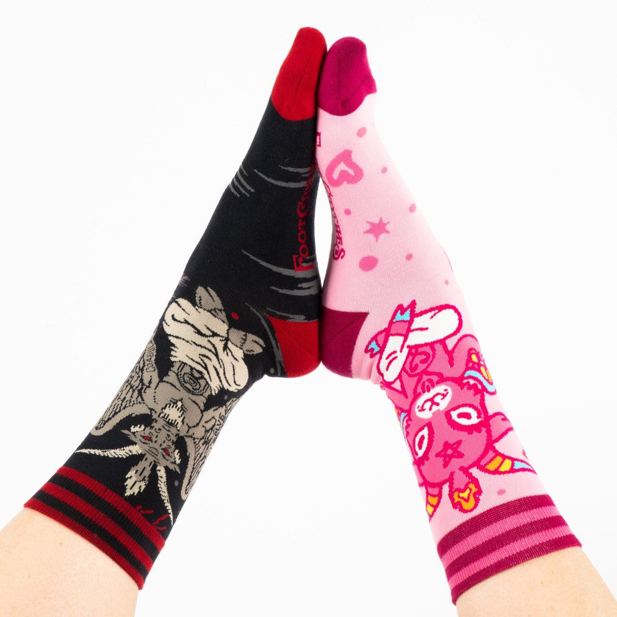 Cute Baphomet Goat Crew Socks from FootClothes