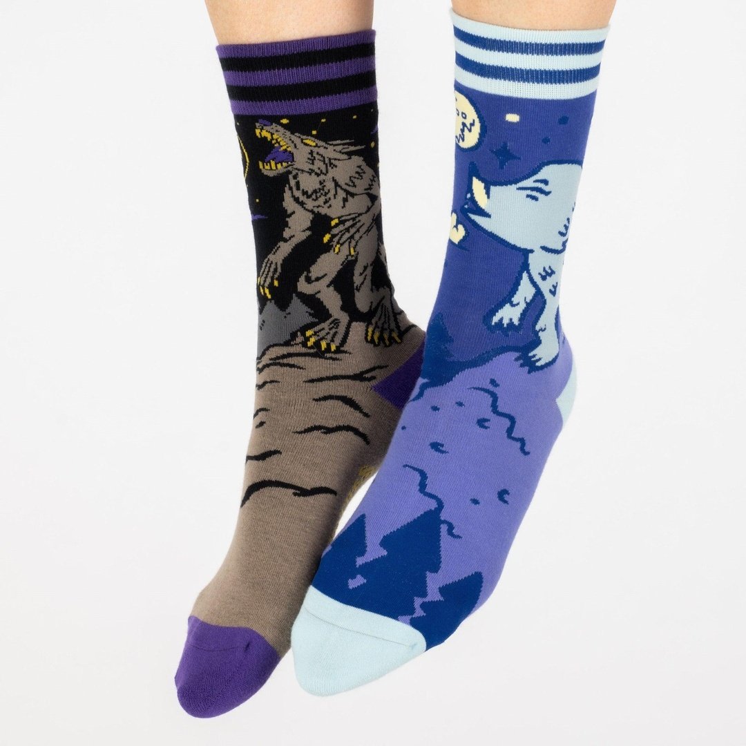 Evil AF Werewolf Crew Socks from FootClothes