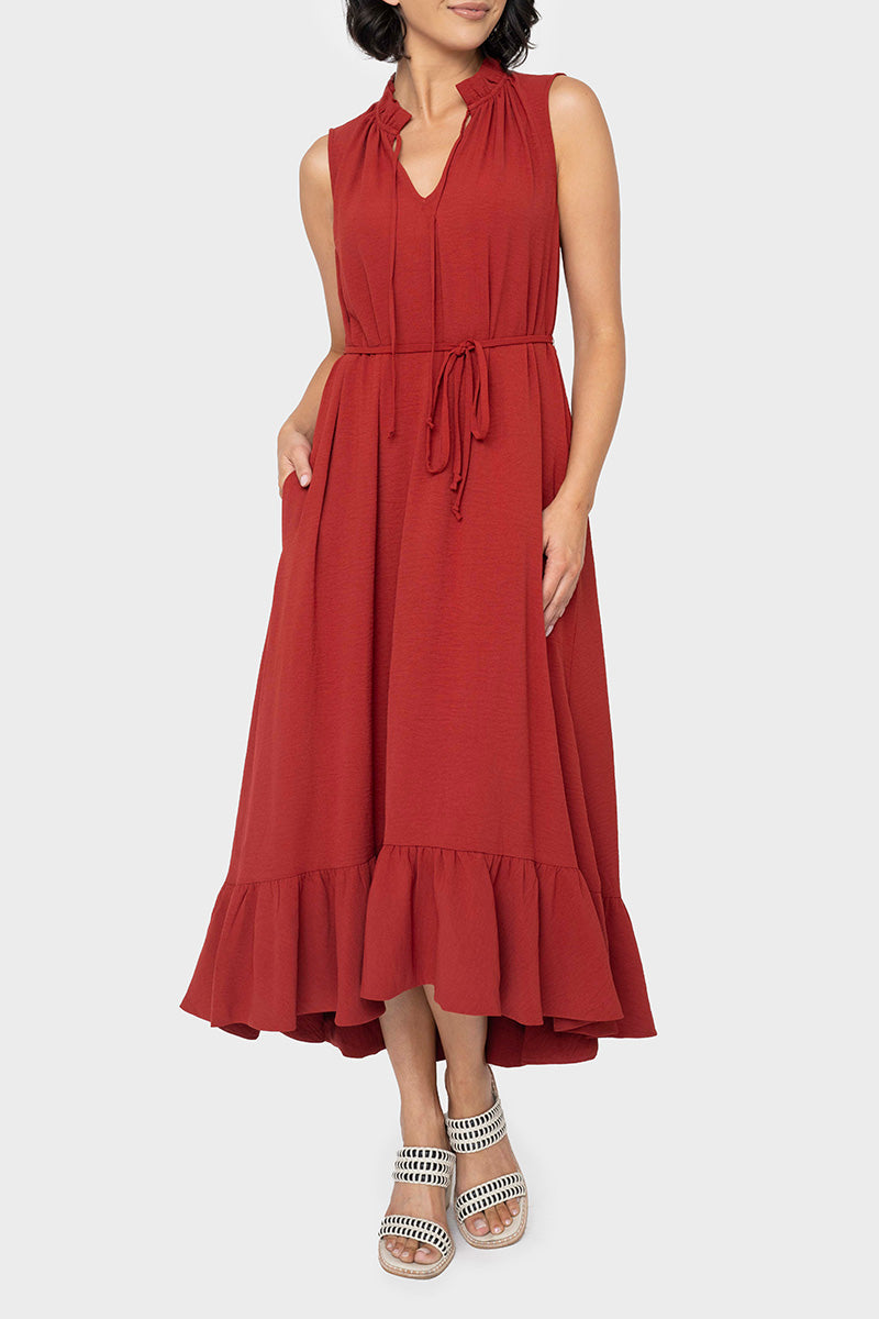 Sienna Sleeveless Tie Neck Midi Dress from Gibsonlook