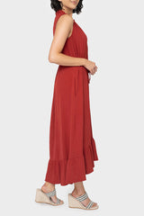 Sienna Sleeveless Tie Neck Midi Dress from Gibsonlook
