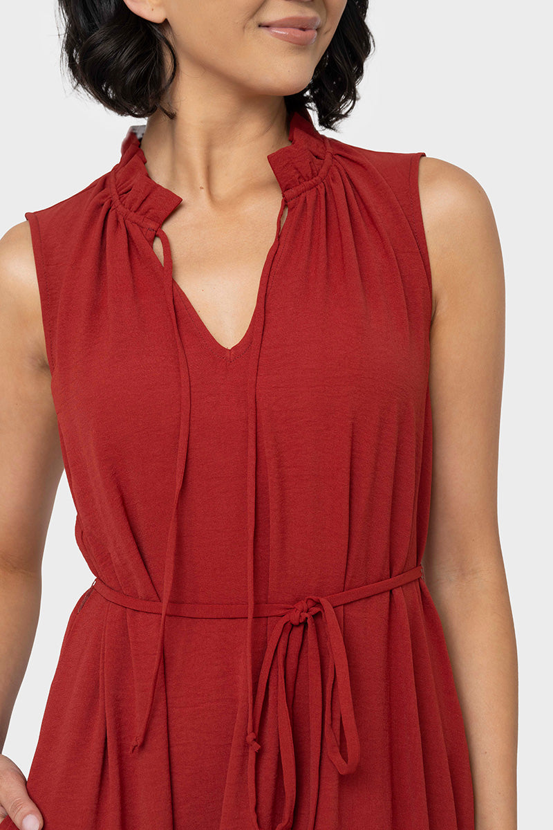 Sienna Sleeveless Tie Neck Midi Dress from Gibsonlook