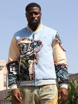 F1034 Cashay Varsity Jacket - Blue From Makobi Jeans USA