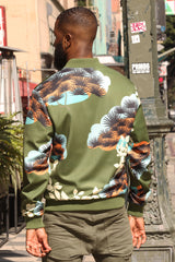 M4470 Beruni Varsity Jacket - Olive From Makobi Jeans USA