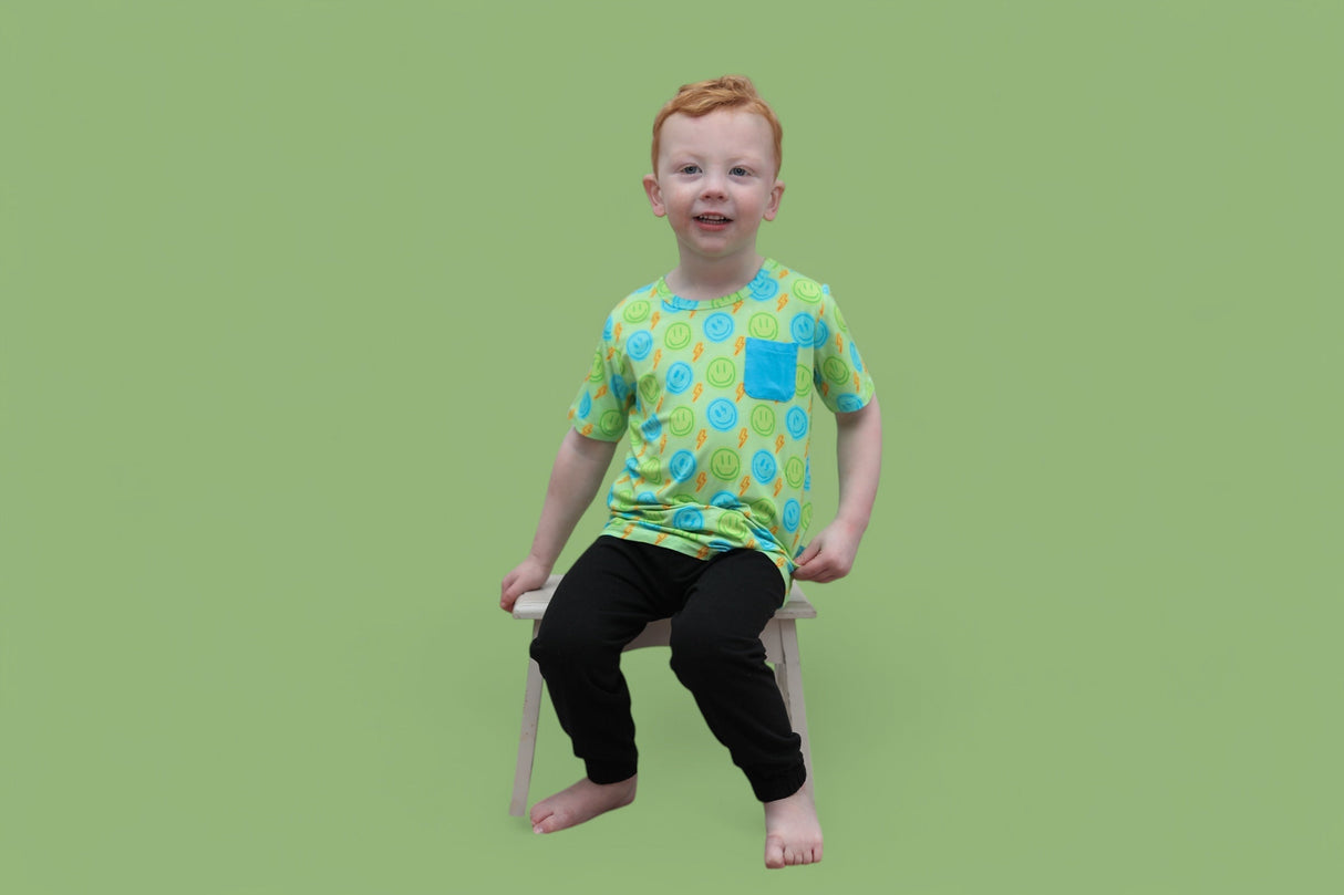 NEON SMILES DREAM POCKET TEE from DREAM BIG LITTLE CO