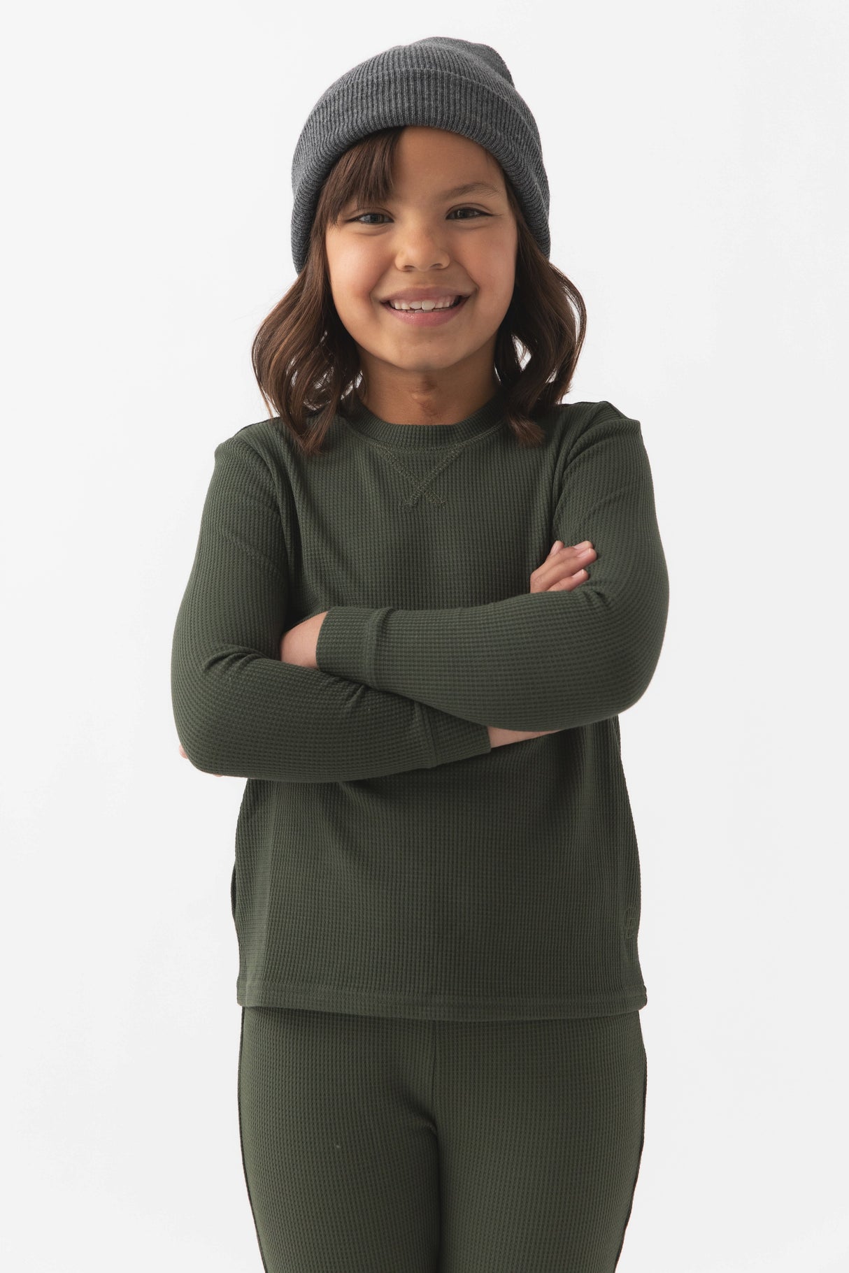 Children's Bamboo Waffle Knit Base Layer Long Sleeve from Cozy Earth